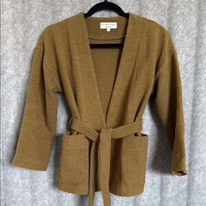 Madewell (Texture & Thread) Kimono Style Sweater with Belt, Olive